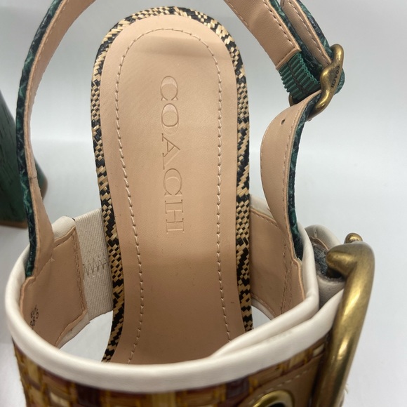 Coach Robin Raffia White and Beige Heel 8 - Picture 6 of 13